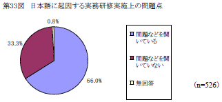 第33図　日本語に起因する実務研修実施上の問題点